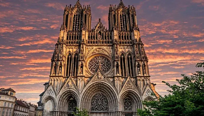 Abonnement IPTV Reims : la cathédrale Notre-Dame et les maisons de Champagne